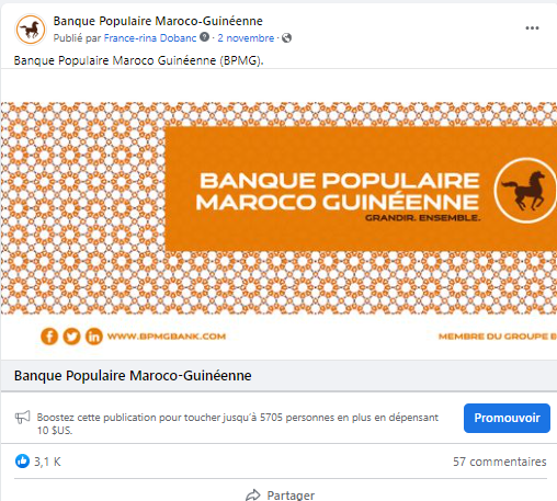 Création diffusée pour Banque Populaire Maroco-Guinéenne