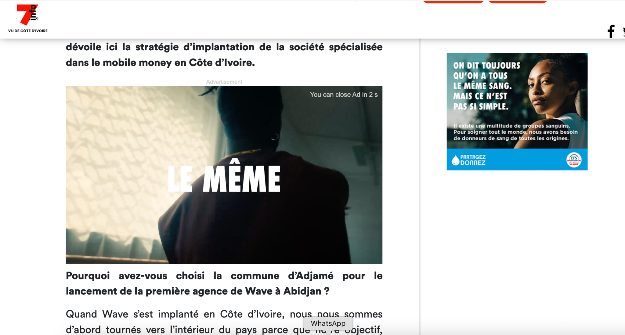 Création diffusée pour Campagne don du sang « Sang rare »